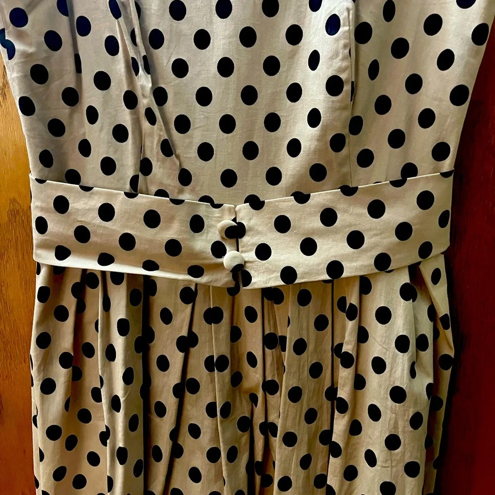 1950’s Sleeveless Polka Dot Dress size L - Picture 5 of 5